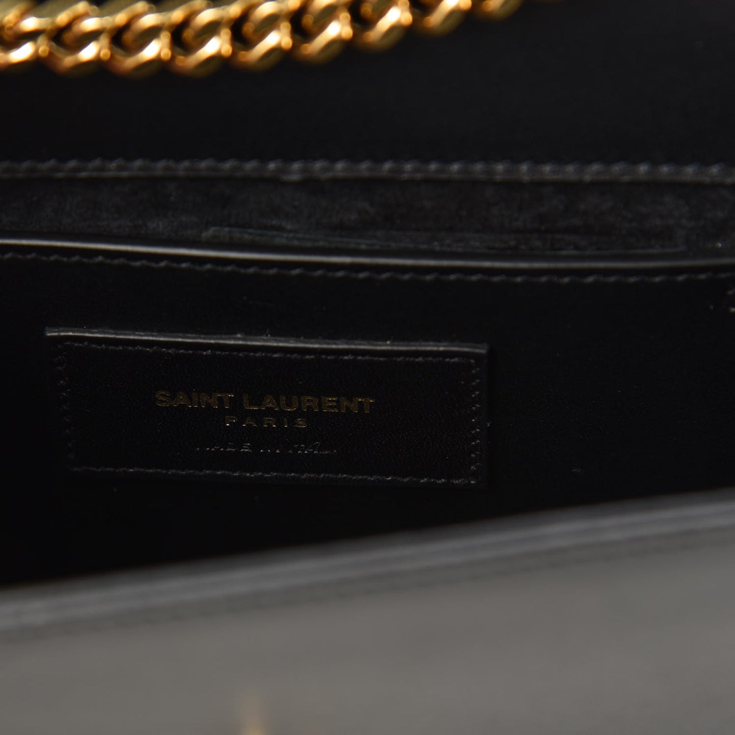 Calfskin Small Classic Monogram Kate Tassel Satchel Black