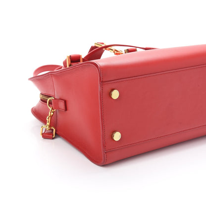 Saint Laurent Calfskin Small Monogram Cabas Lipstick Red 10 of 12