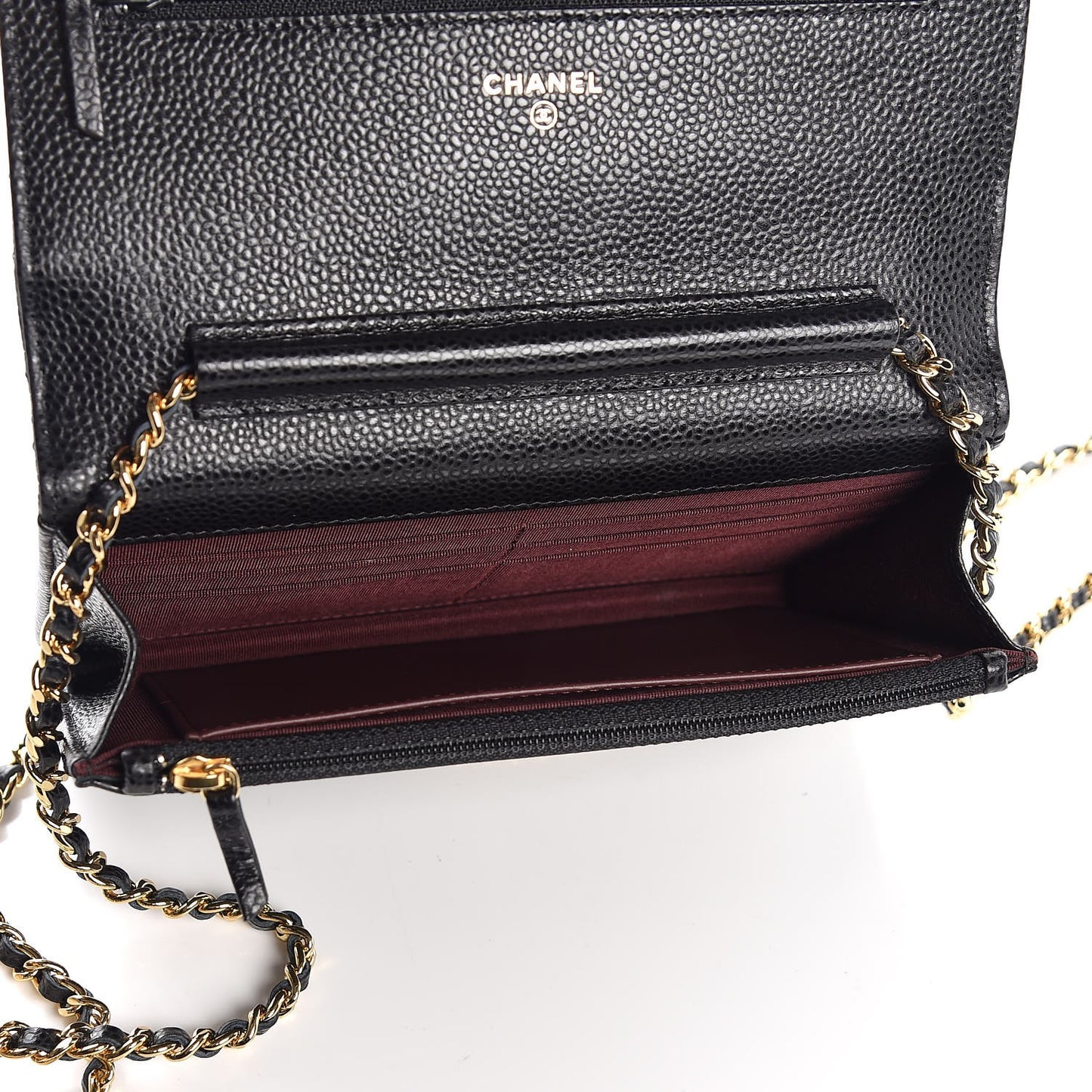 Caviar Quilted Wallet On Chain WOC Black