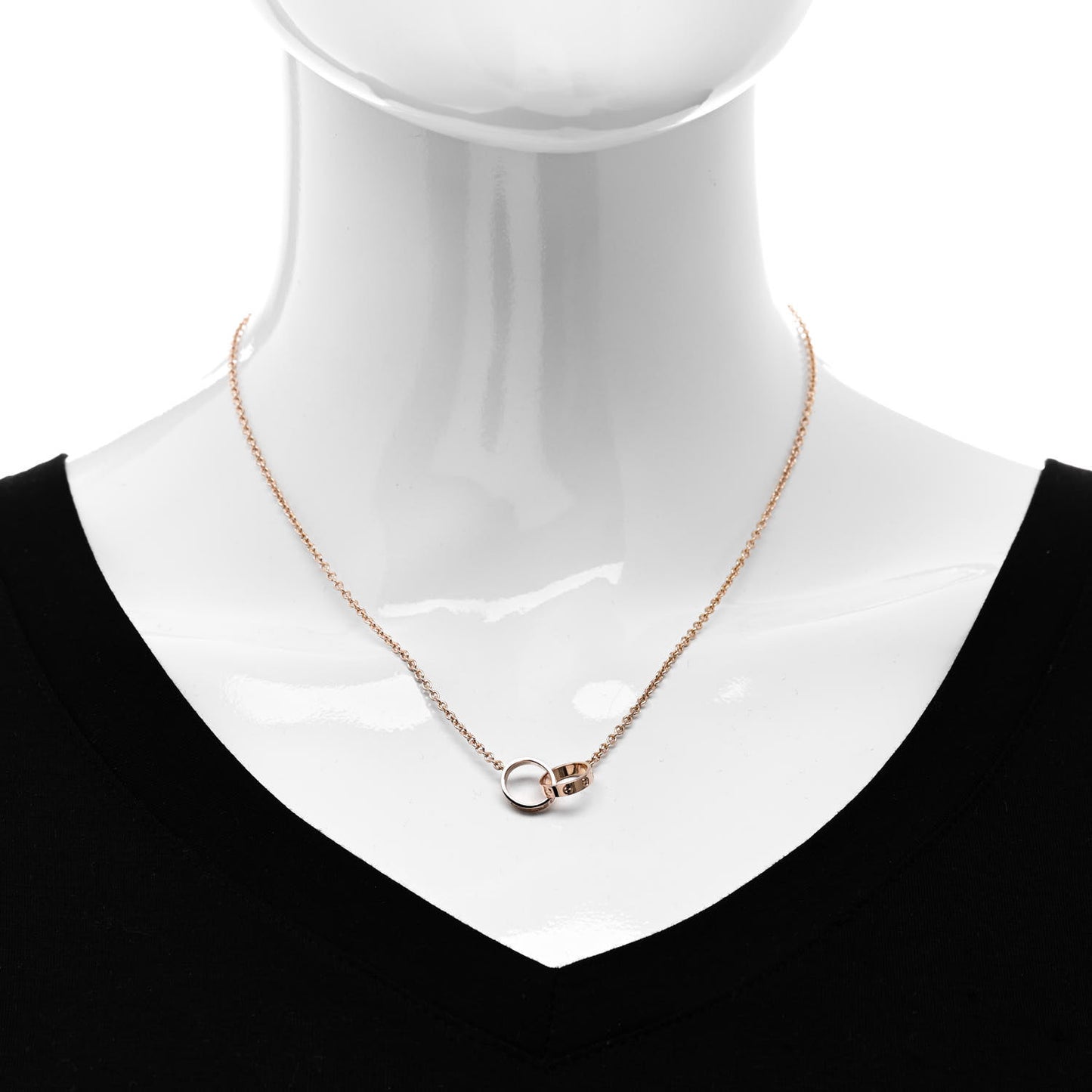 18K Pink Gold Interlocking LOVE Necklace