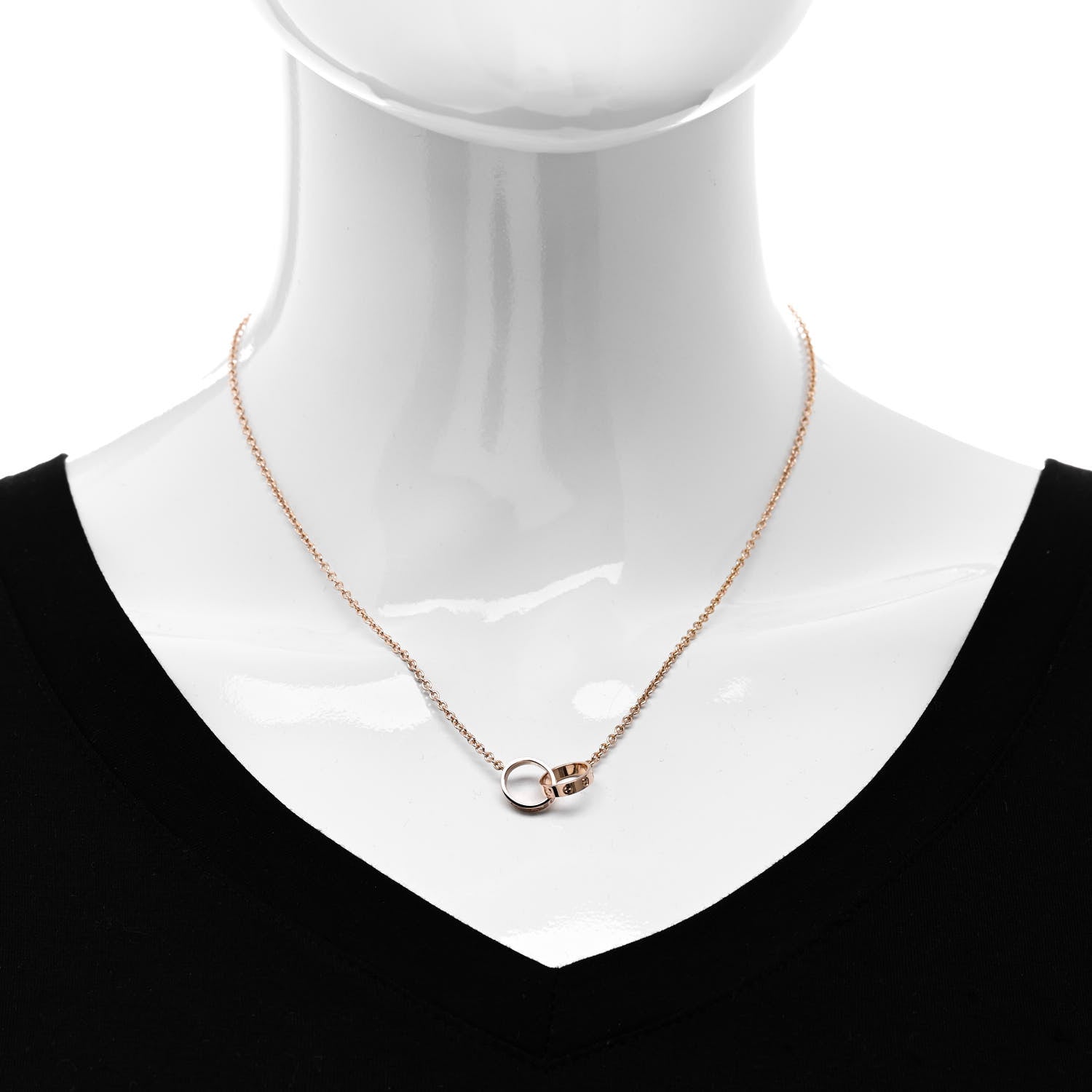 Cartier 18K Pink Gold Interlocking LOVE Necklace 2 of 5