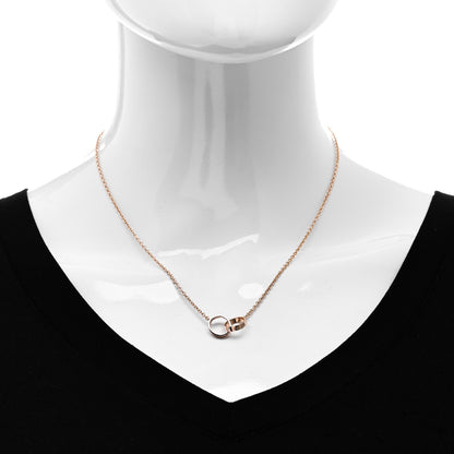 Cartier 18K Pink Gold Interlocking LOVE Necklace 2 of 5