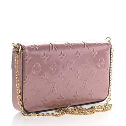 Louis Vuitton Vernis Pochette Felicie Chain Wallet Metallic Pale Pink 4 of 10