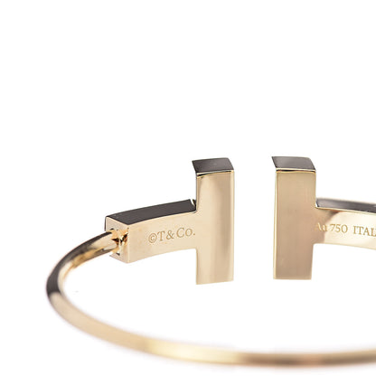 Tiffany 18K Yellow Gold T Wide Wire Bracelet 5 of 5