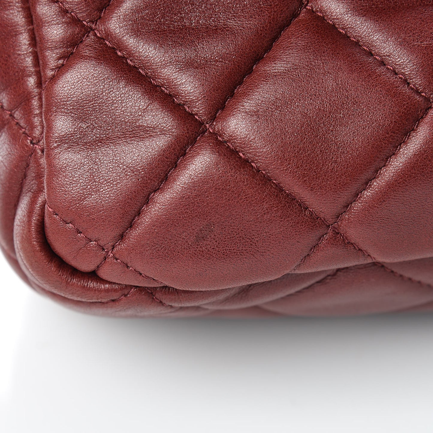 Lambskin Quilted Jumbo Single Flap Dark Red