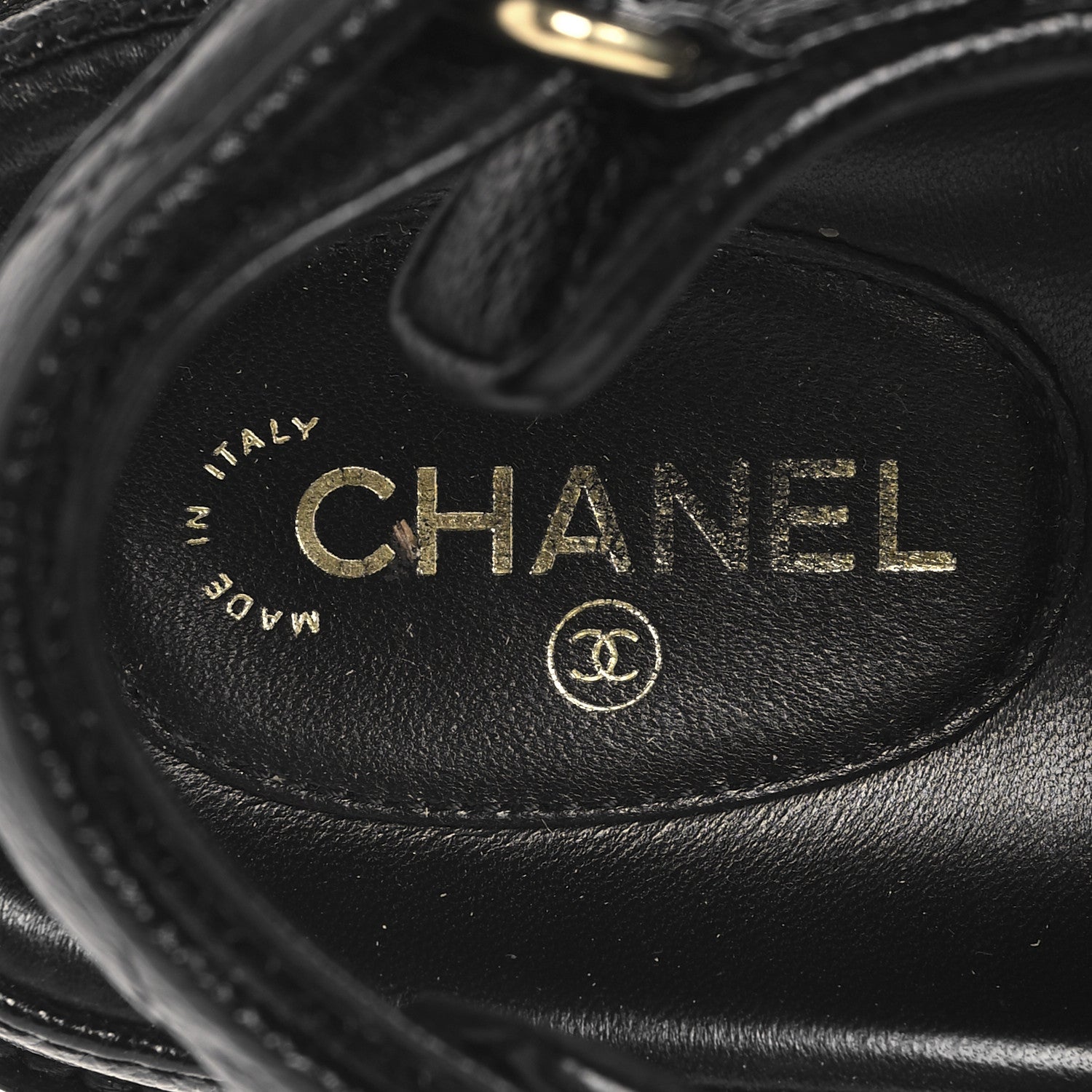 Chanel Grained Calfskin Velcro Dad Sandals 38 Black 9 of 9