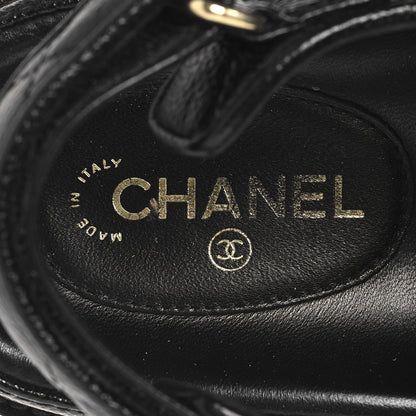 Chanel Grained Calfskin Velcro Dad Sandals 38 Black 9 of 9