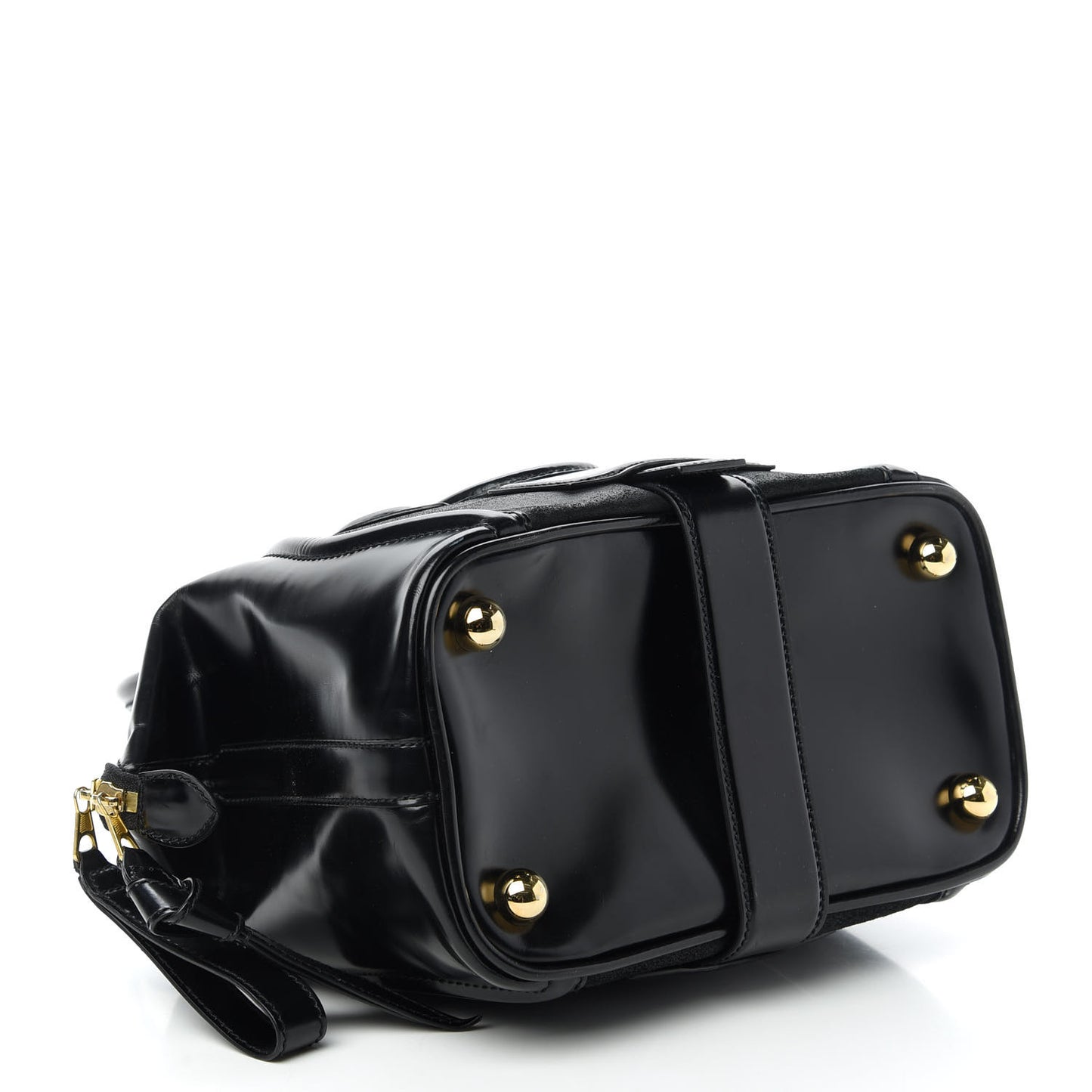 Patent Suede Sac Superb Black