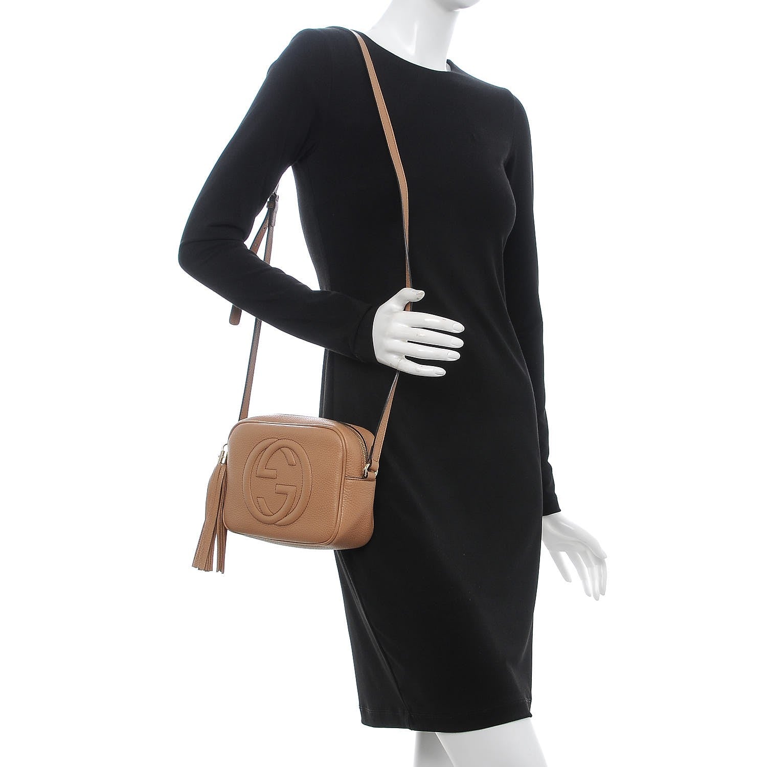 Gucci Pebbled Calfskin Small Soho Disco Bag Camelia 2 of 10