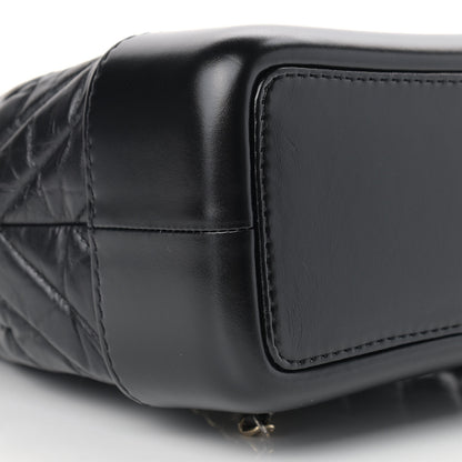 Chanel Aged Calfskin Chevron Quilted Small Gabrielle Backpack Black 8 of 12