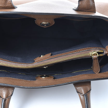 Burberry Grainy Calfskin House Check Medium Banner Tote Tan 4 of 10