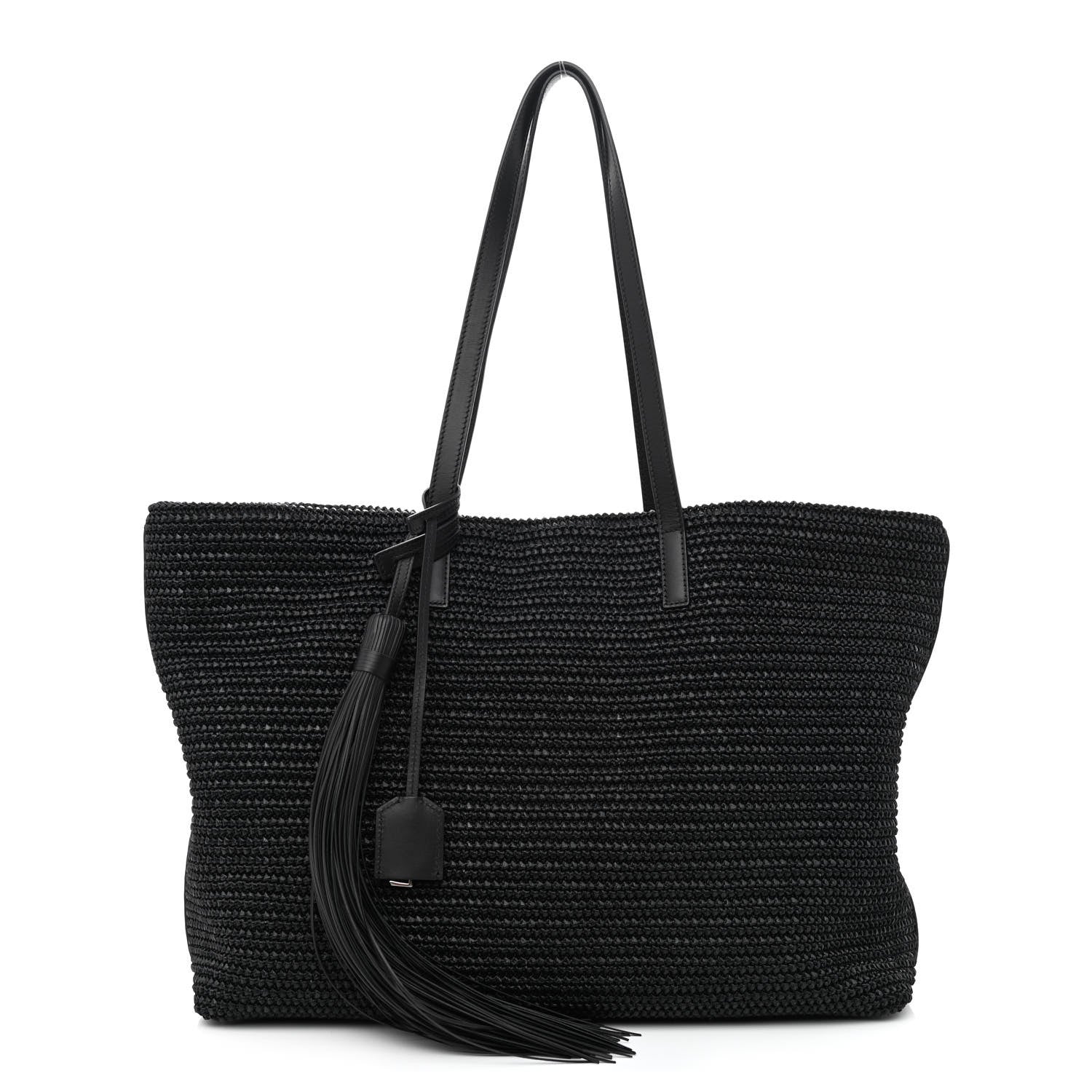 Saint Laurent Raffia Tote Black 1 of 12