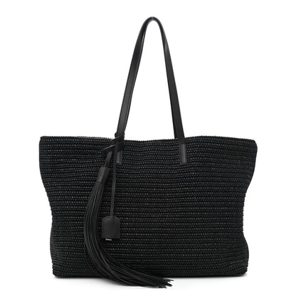 Saint Laurent Raffia Tote Black 1 of 12