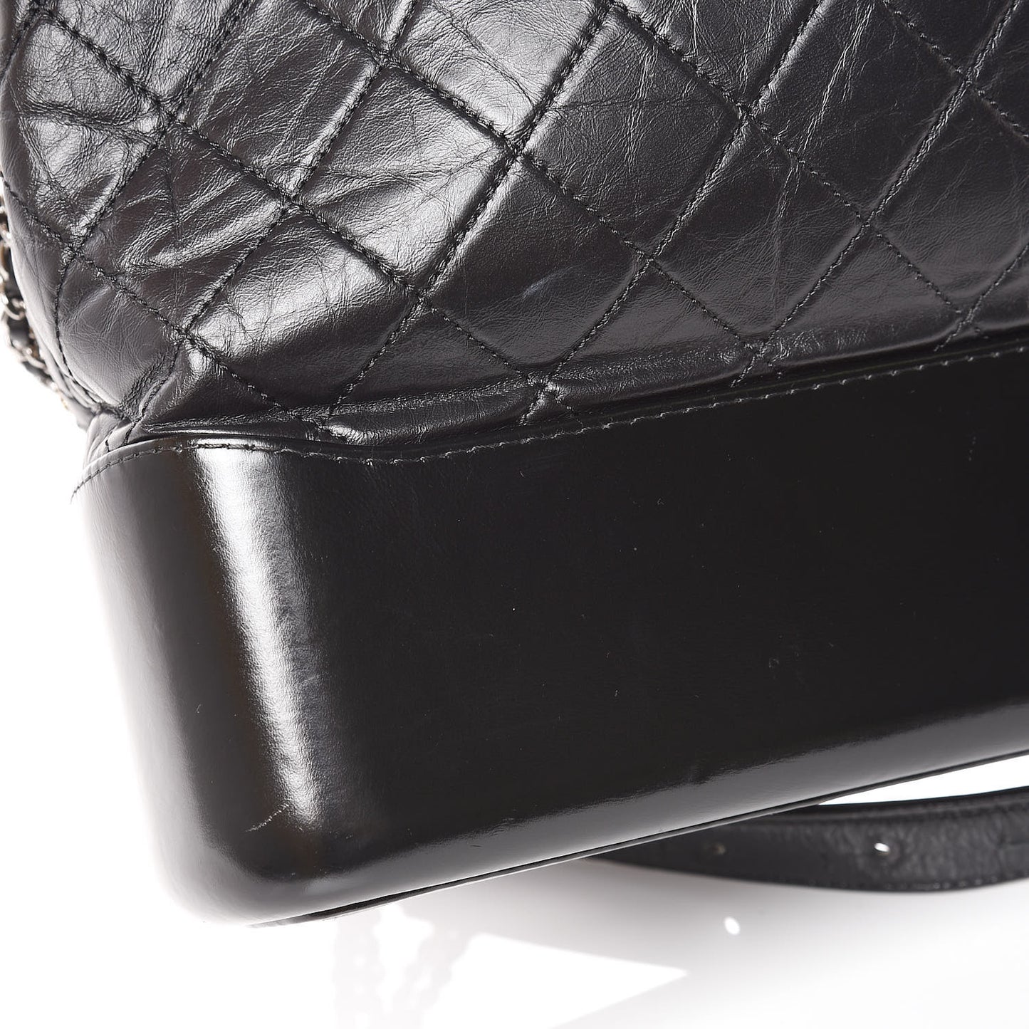 Aged Calfskin Quilted Large Gabrielle Hobo Black