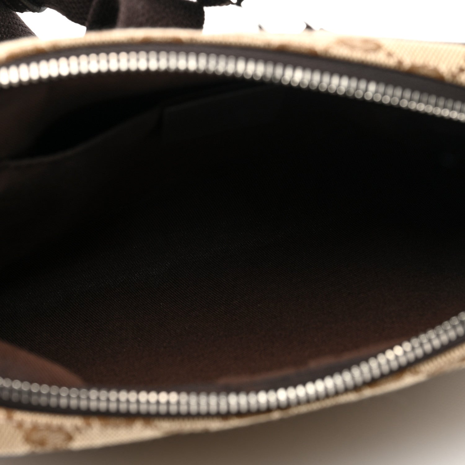 Gucci Monogram Dollar Calfskin Belt Bag Beige Ebony Testa di Moro Marrone Scuro 5 of 10