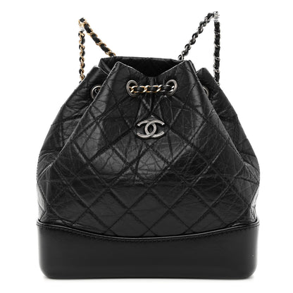 Chanel Aged Calfskin Quilted Small Gabrielle Backpack Black 1 of 9