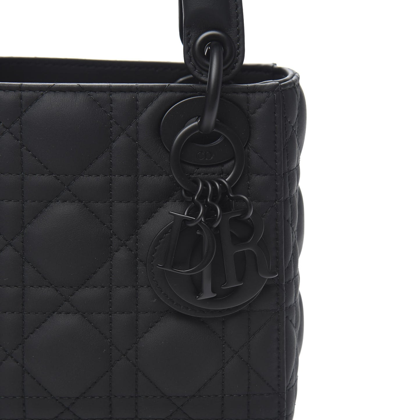 Ultra Matte Calfskin Cannage Mini Lady Dior Black