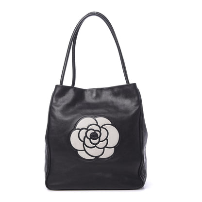 Chanel Lambskin Camellia Tote Black 1 of 10