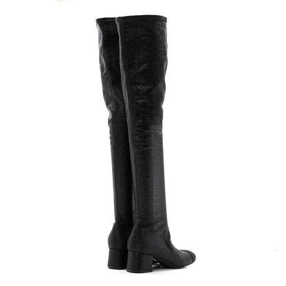 Chanel Glitter High Boots 37 Black 4 of 7