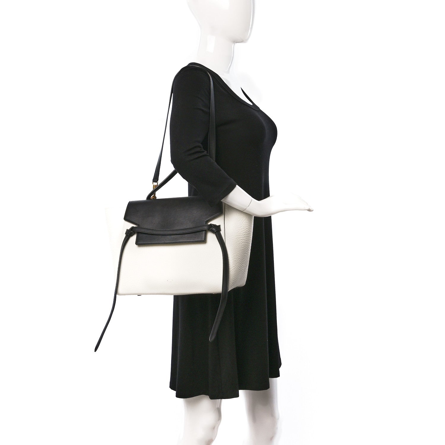 Celine Bullhide Mini Belt Bag Black White 2 of 13