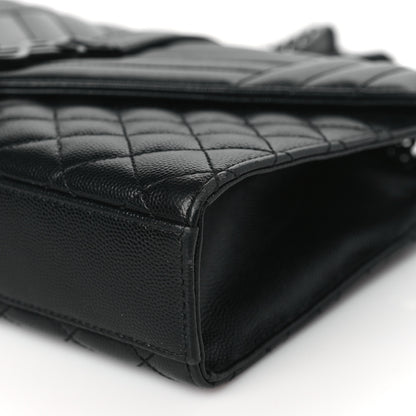 Saint Laurent Grain De Poudre Textured Mixed Matelasse Triquilt Medium Monogram Monochrome Satchel Black 9 of 9