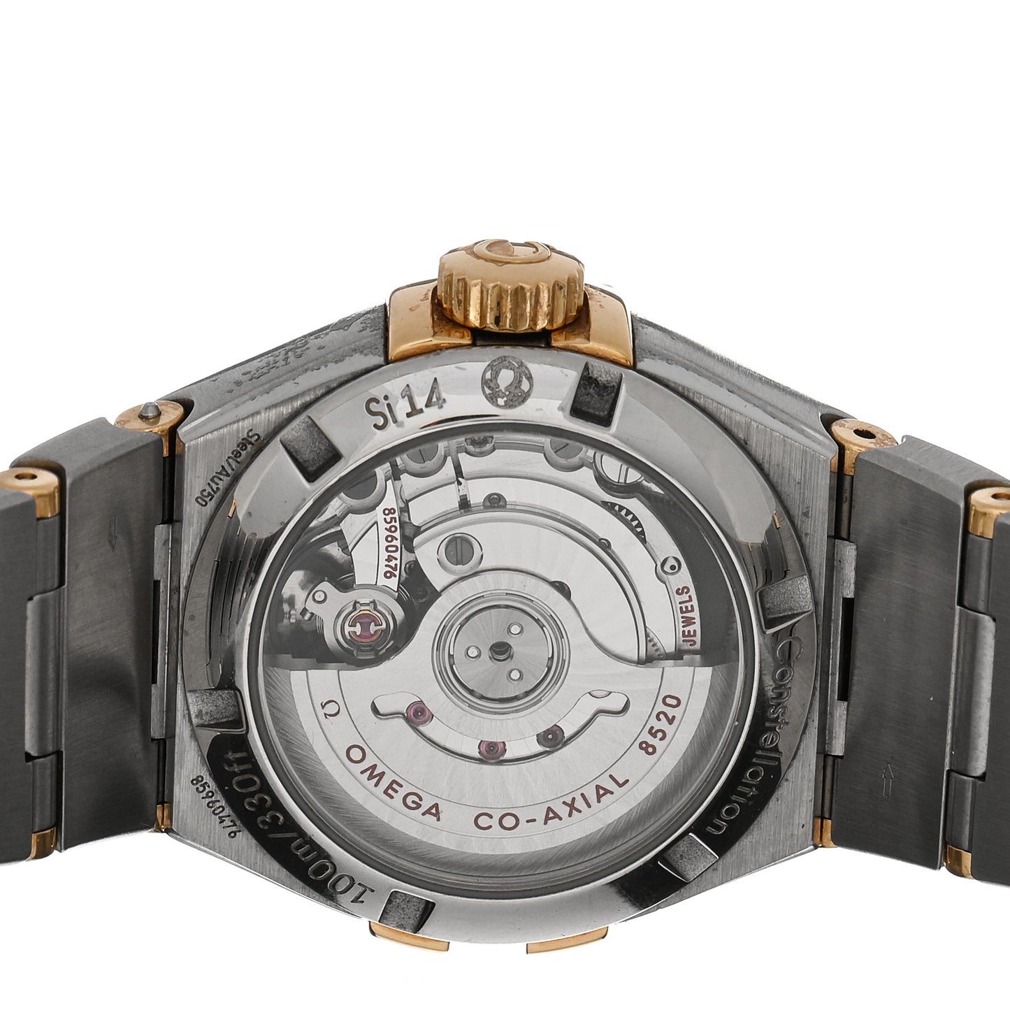 Stainless Steel 18K Yellow Gold Diamond Bezel Yellow Mother of Pearl 27mm Constellation Automatic Watch 123.25.27.20.57.002