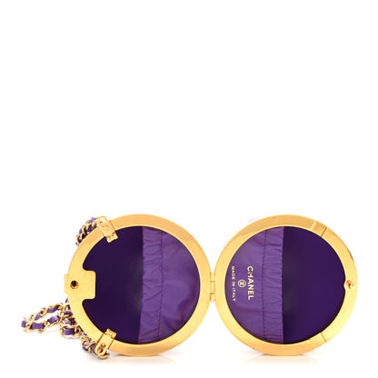Chanel Lambskin CC Minaudiere Sphere Chain Clutch Purple 5 of 10