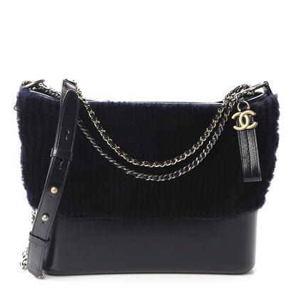 Chanel Shearling Medium Gabrielle Hobo Navy 1 of 12