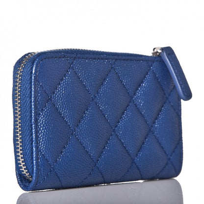 Chanel Caviar Quilted Key Holder Case Blue 3 of 8