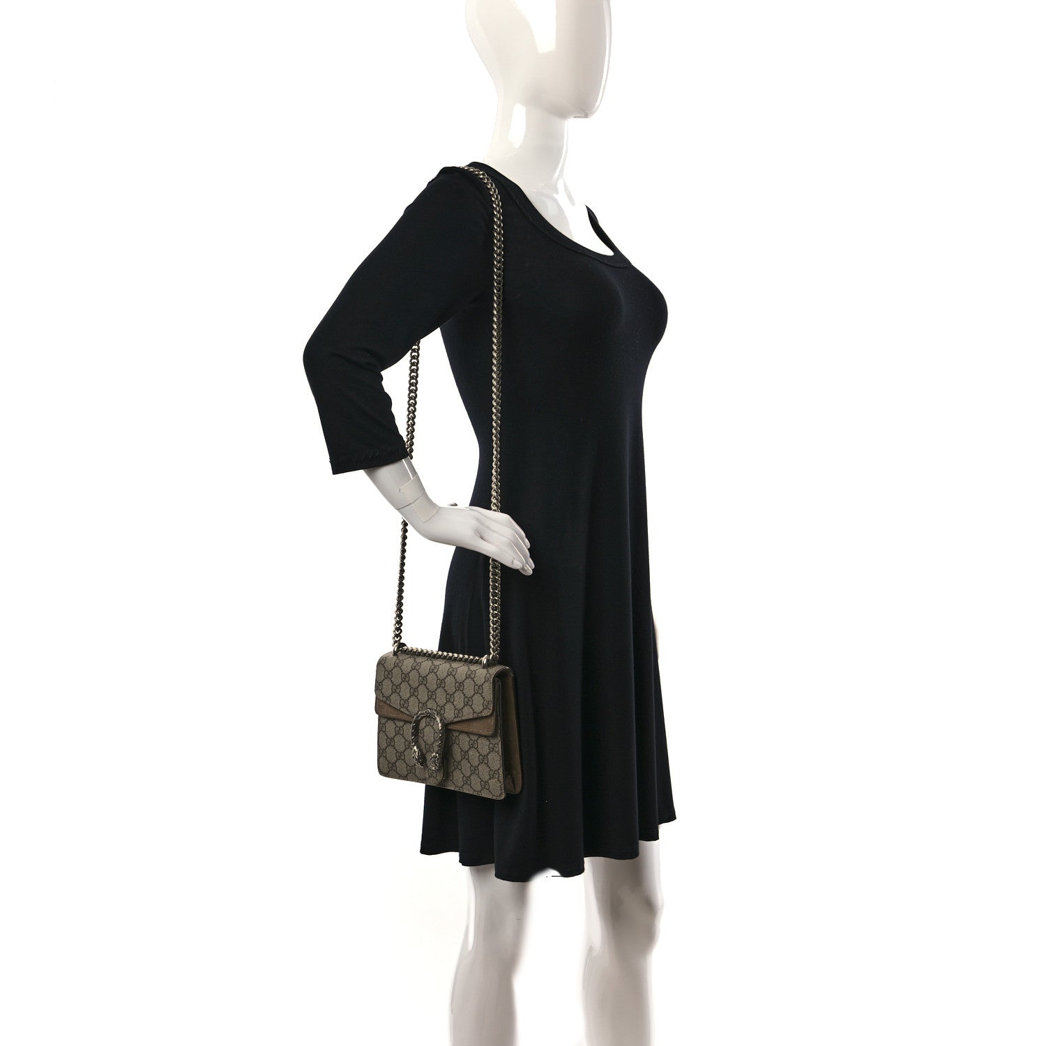 Gucci GG Supreme Monogram Mini Dionysus Shoulder Bag Taupe 2 of 9