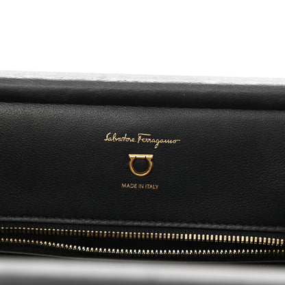 Salvatore Ferragamo Calfskin Frame Satchel Black 7 of 12