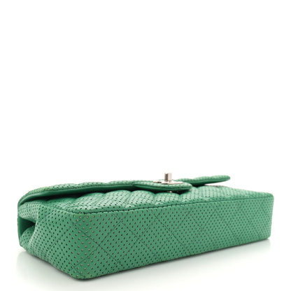 Chanel Lambskin Perforated East West Flap Green 4 of 10