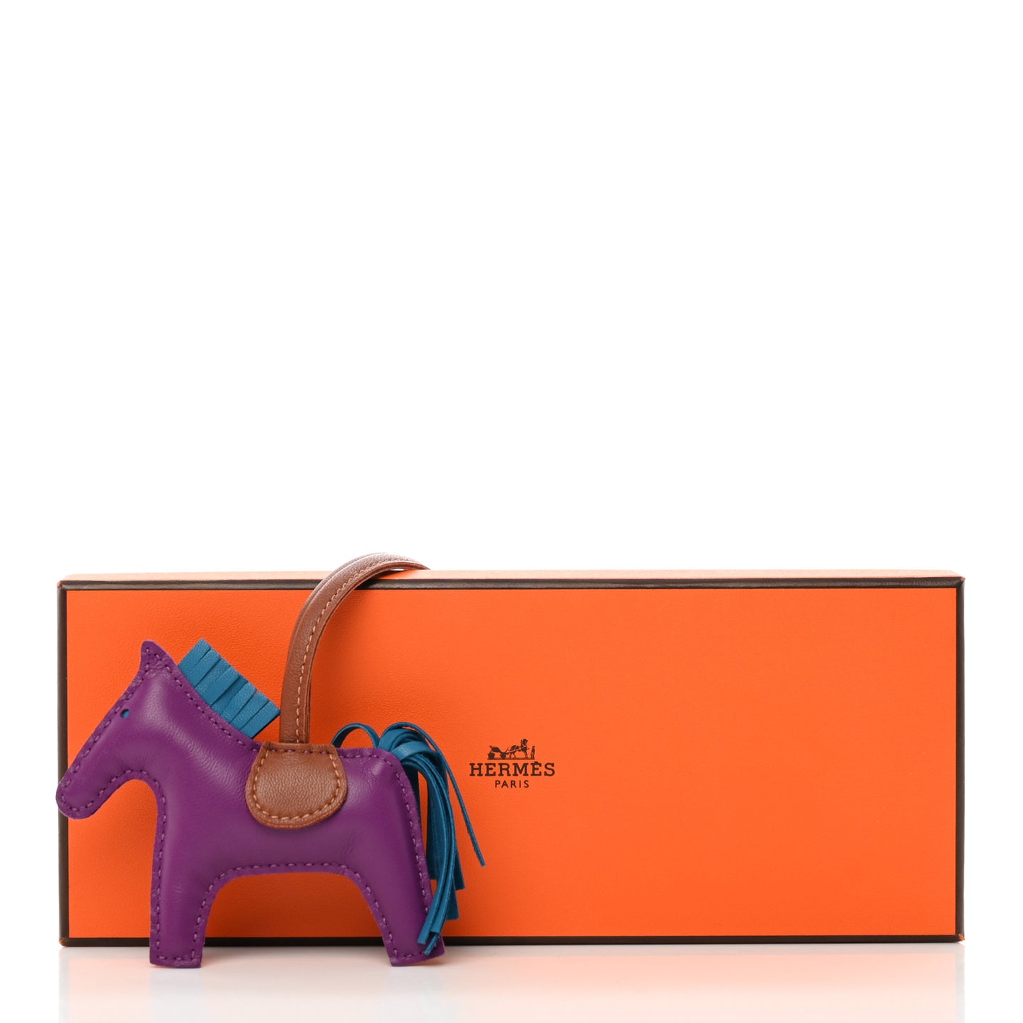 Milo Lambskin Grigri Rodeo Horse Bag Charm PM Anemone Bleu Izmir Fauve