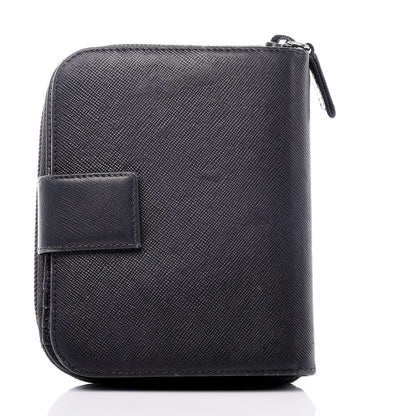 Prada Saffiano Compact Zip Around Wallet Black 13 of 14