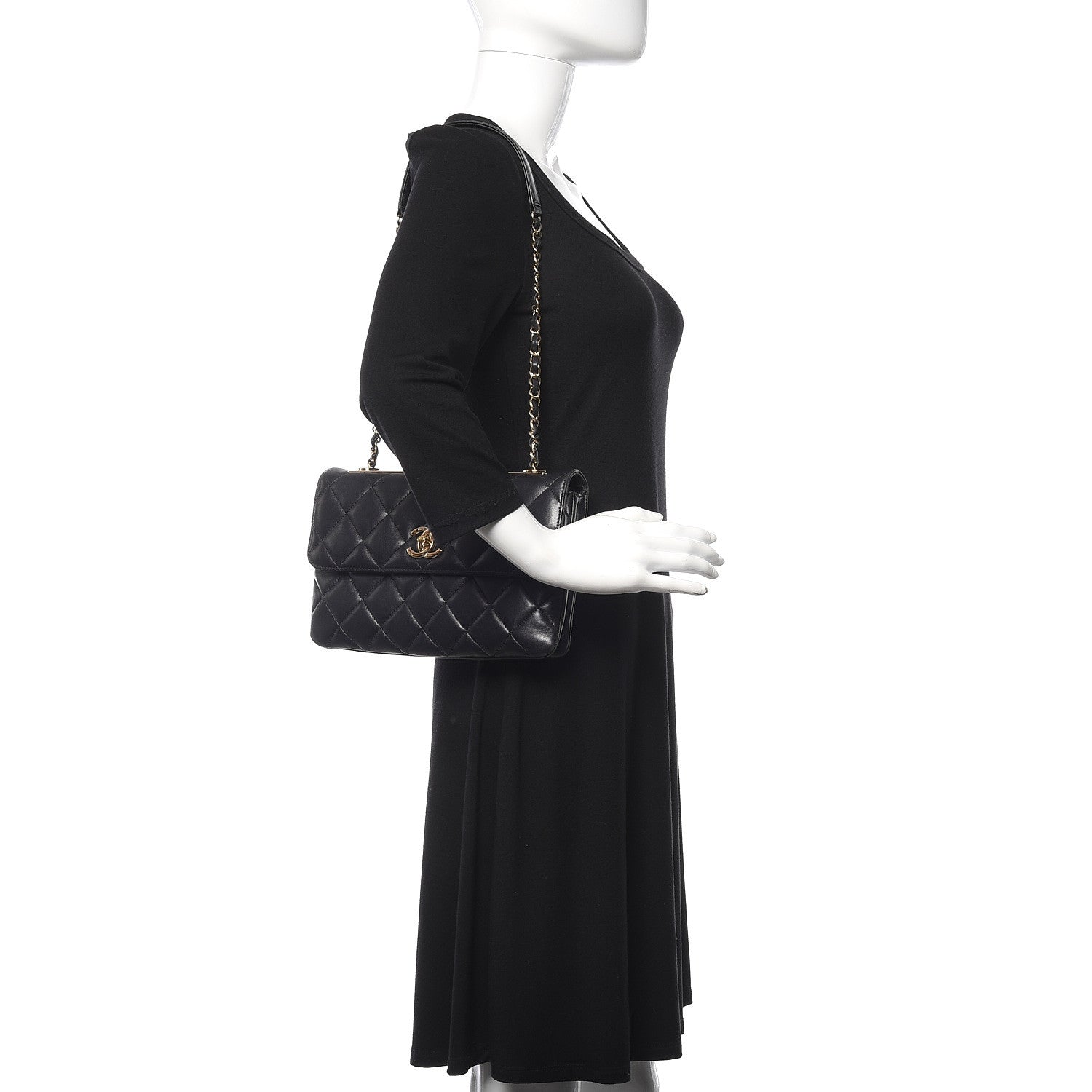 Chanel Lambskin Quilted Medium Trendy CC Flap Black 2 of 15