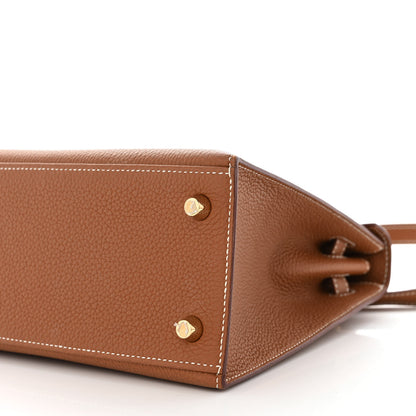 Hermes Togo Horseshoe Kelly Sellier 25 Gold Jaune D'Or 10 of 12