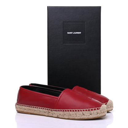 Saint Laurent Lambskin Monogram Espadrilles 38.5 Red 16 of 16