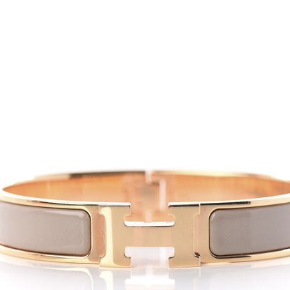 Hermes Enamel Narrow Clic Clac H Bracelet GM Marron Glace 4 of 7