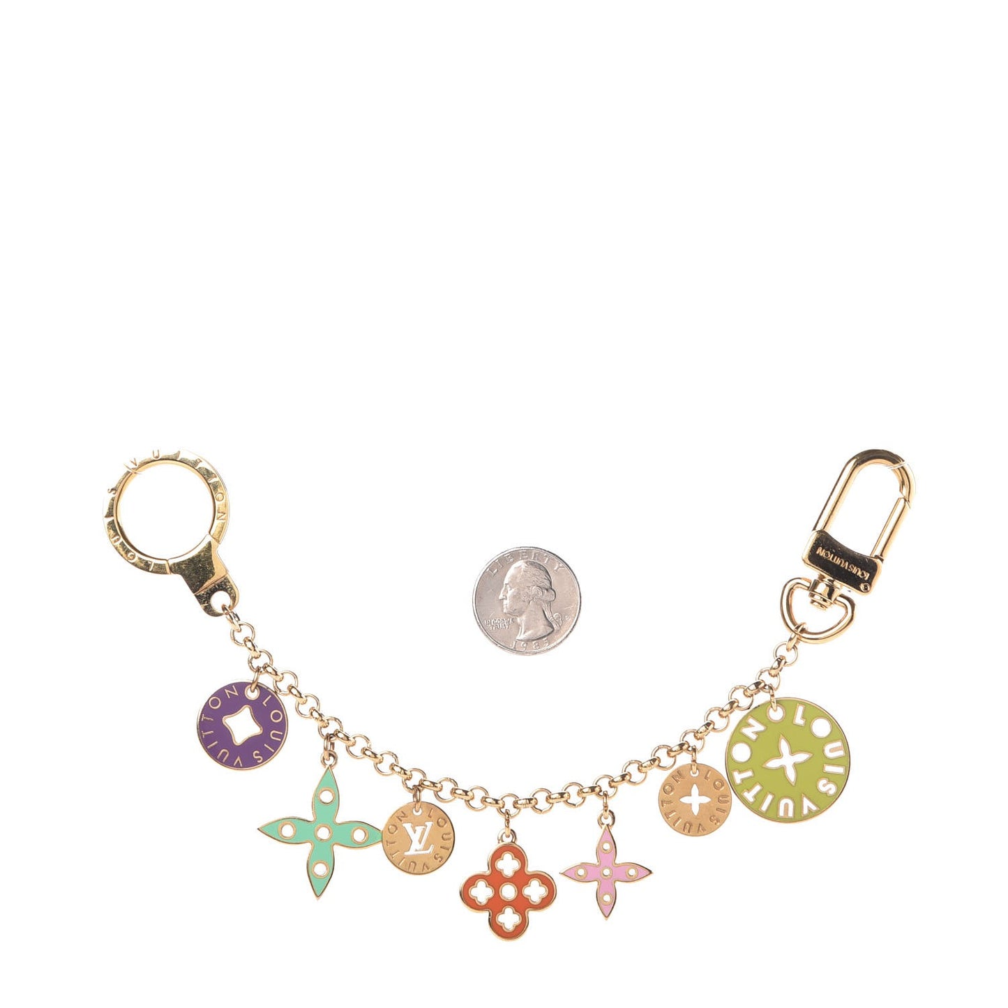 Enamel Looping Key Chain Bag Charm Multicolor
