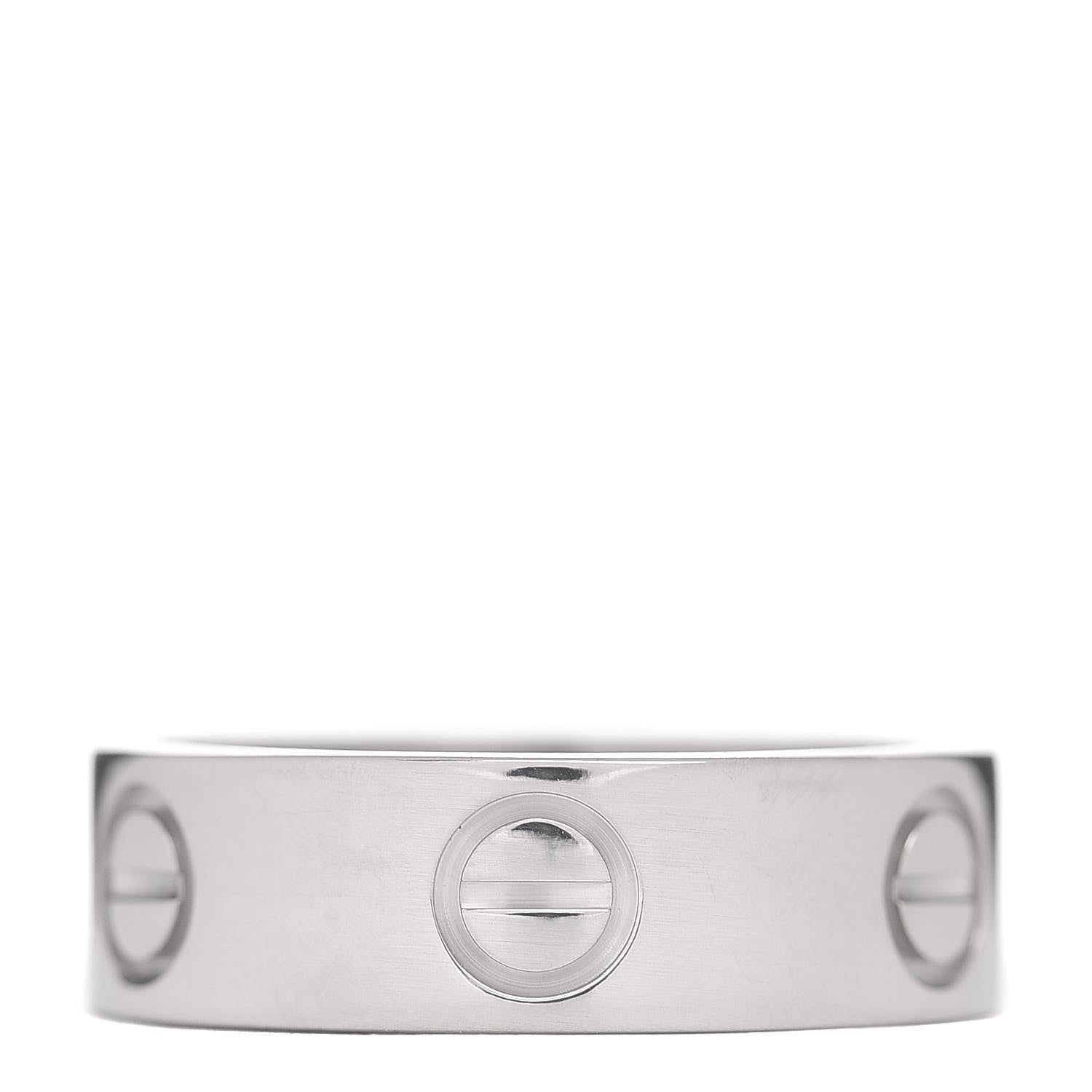 Cartier 18K White Gold 5.5mm LOVE Ring 49 4.75 1 of 4