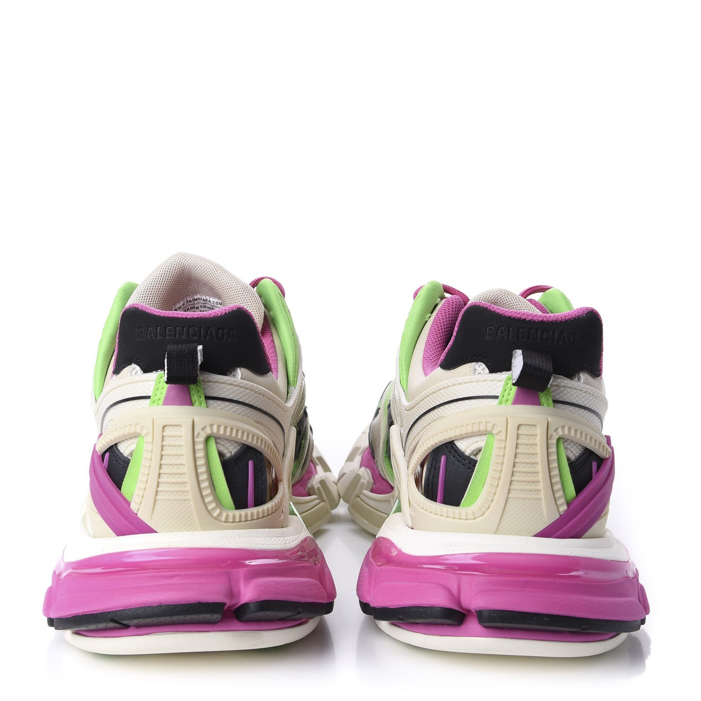 Rubber Mesh Bi-Color Mens Track.2 Open Sneakers 45 White Green Pink