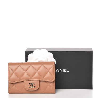 Chanel Lambskin Quilted Flap Card Holder Beige 9 of 9