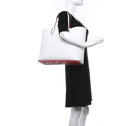 Christian Louboutin Calfskin Spikes East West Cabata Tote White 2 of 18