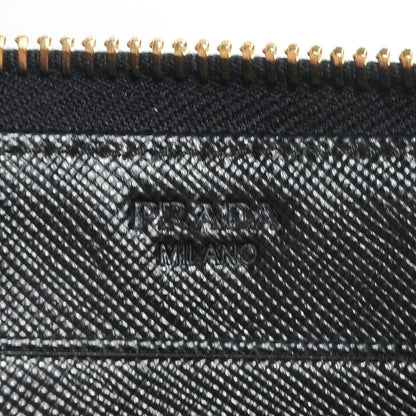 Prada Saffiano Metal Zip Around Wallet Nero Black 8 of 9