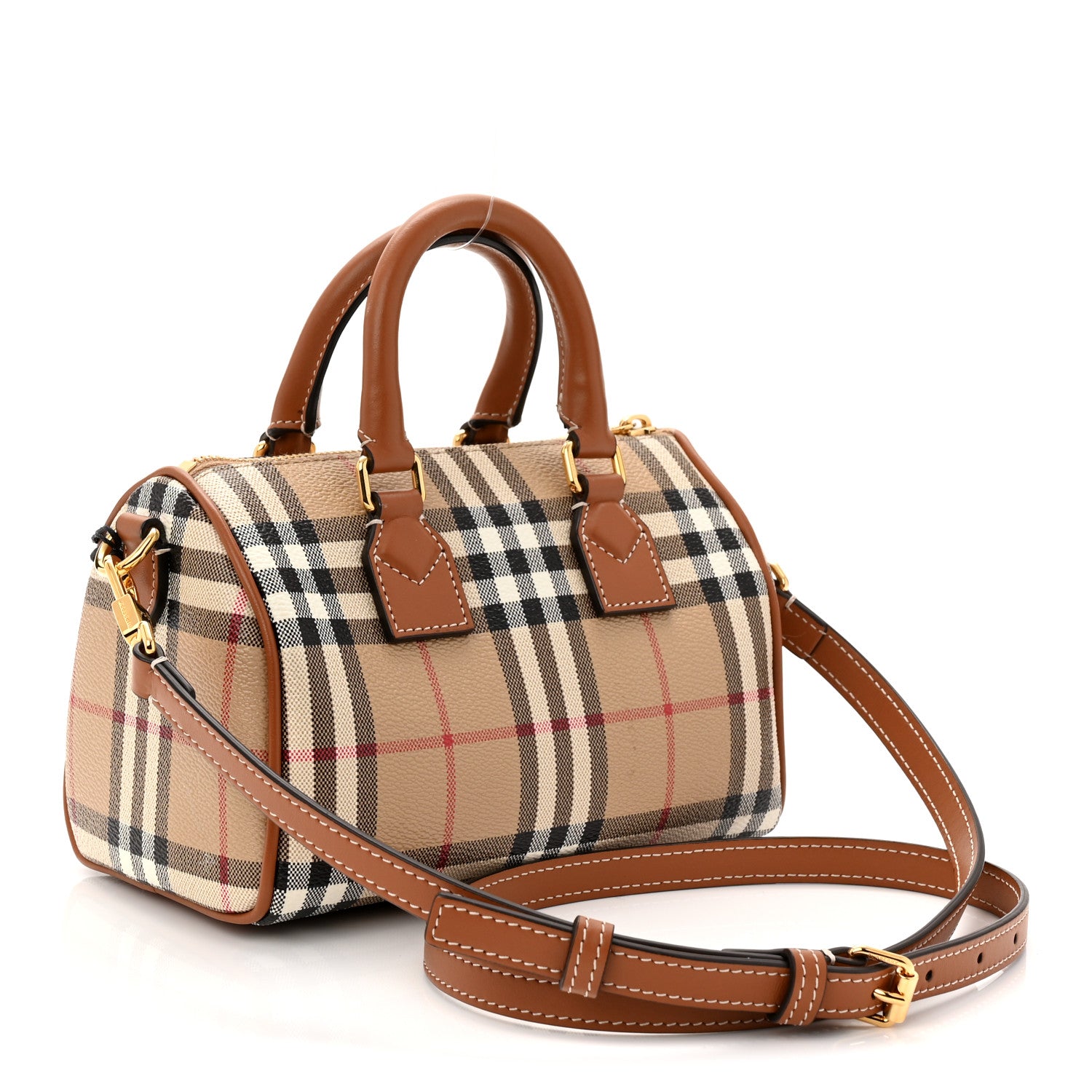 Burberry Vintage Check Mini Bowling Bag Briar Brown 1775088