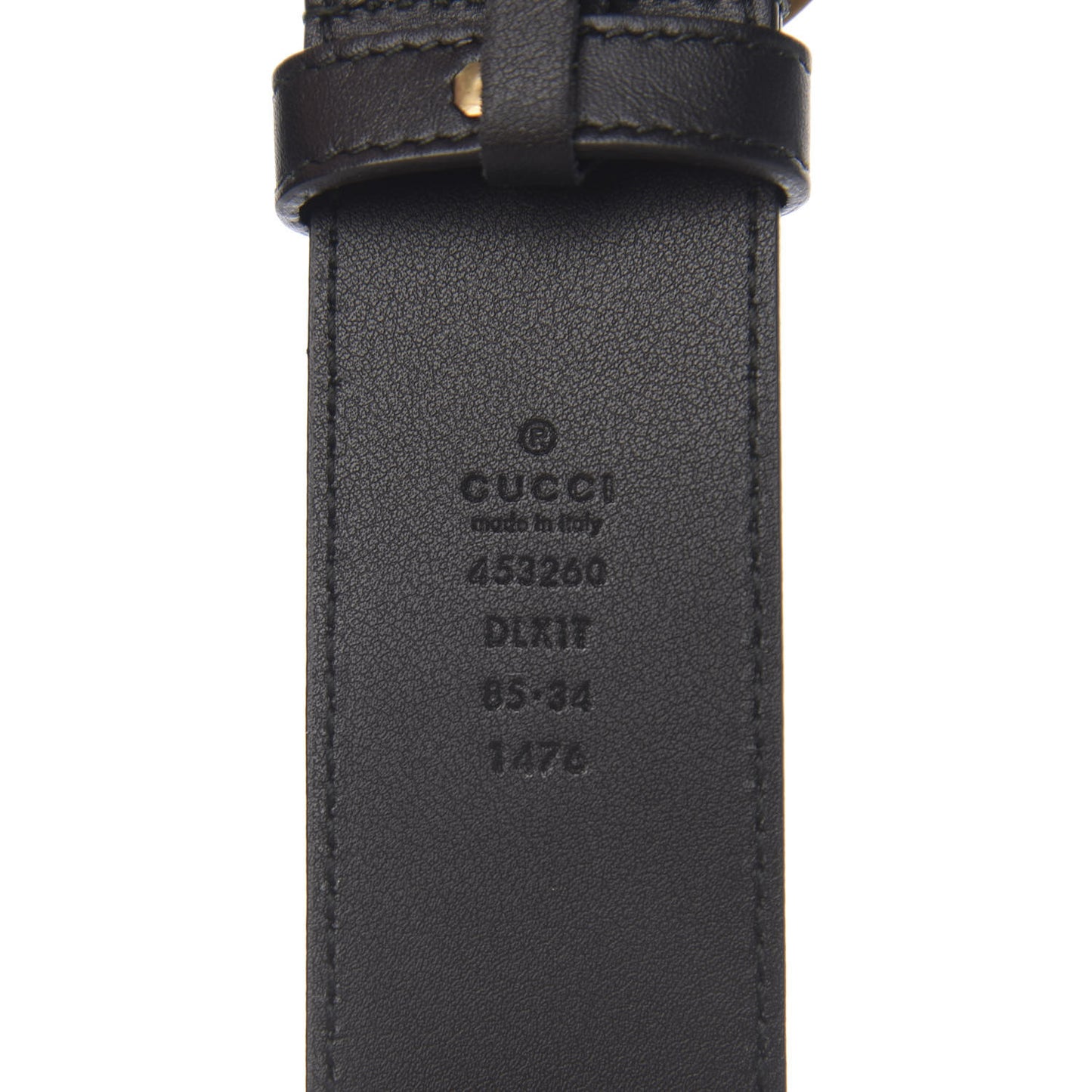 Moon Calfskin Pearl Double G 40mm Belt 85 34 Black Cream