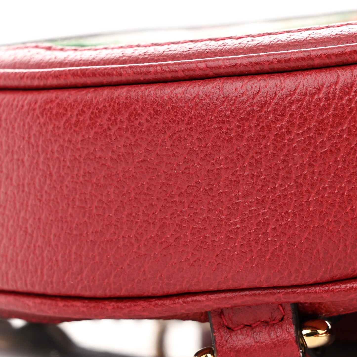 GG Supreme Monogram Web Flora Mini Ophidia Round Backpack Red