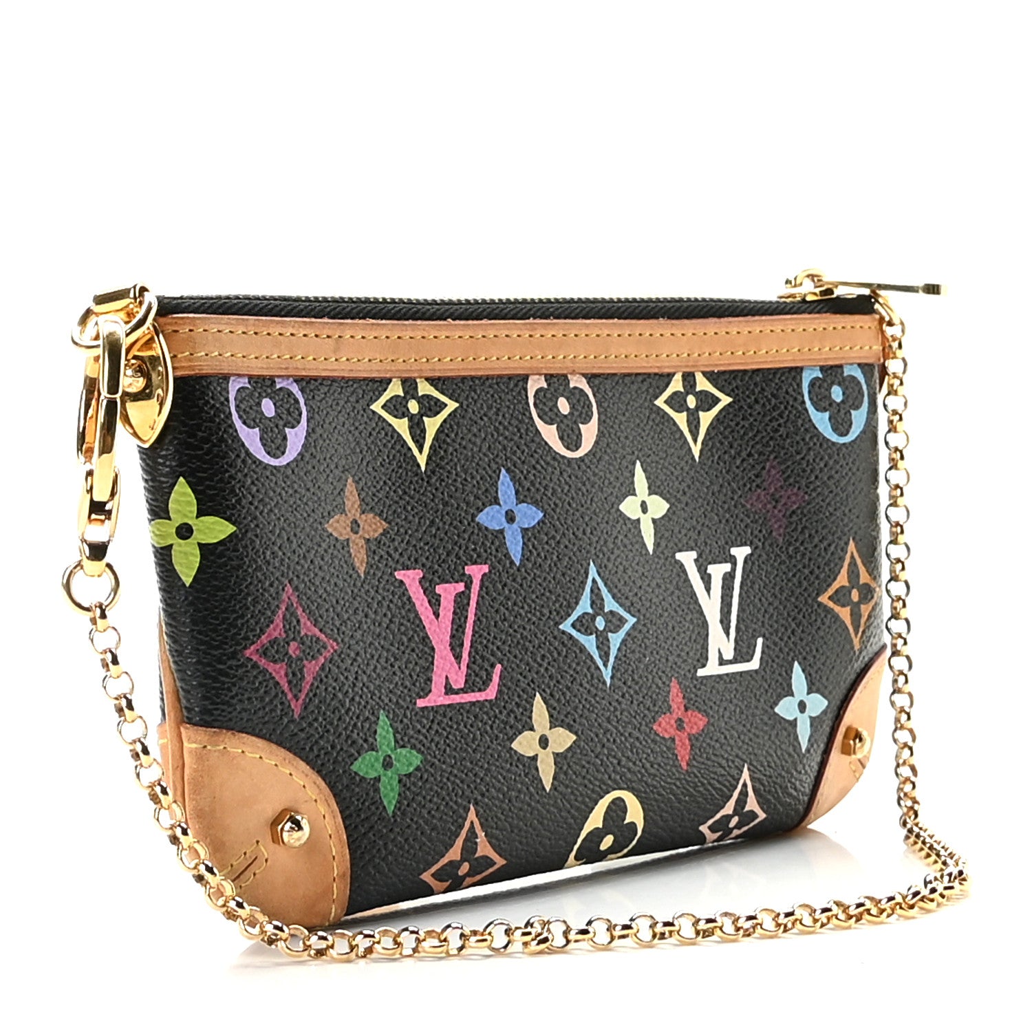 Louis Vuitton Monogram Multicolor Pochette Milla MM Black 3 of 8