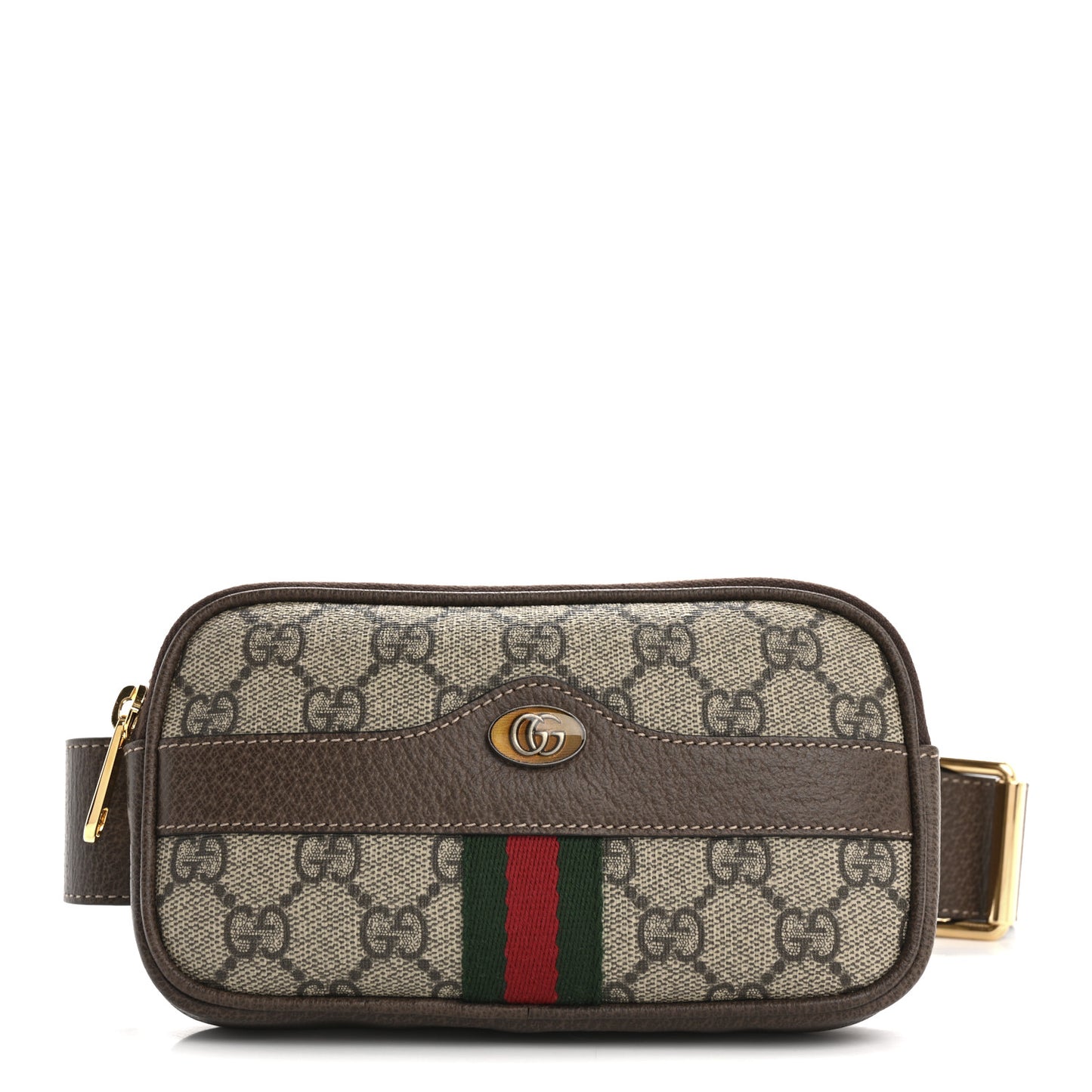 GG Supreme Monogram Ophidia Belted iPhone Case 95 38 Dark Brown