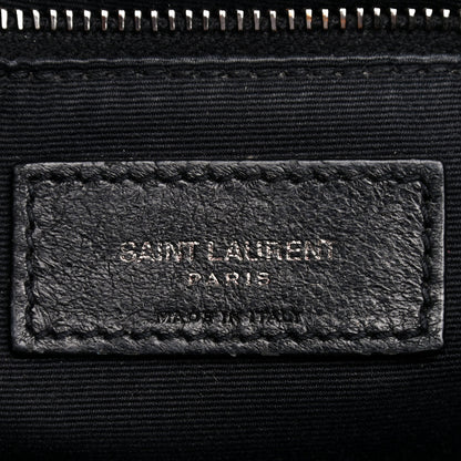 Saint Laurent Patent Crocodile Embossed Lambskin Monogram Medium Niki Chain Satchel Black 6 of 19